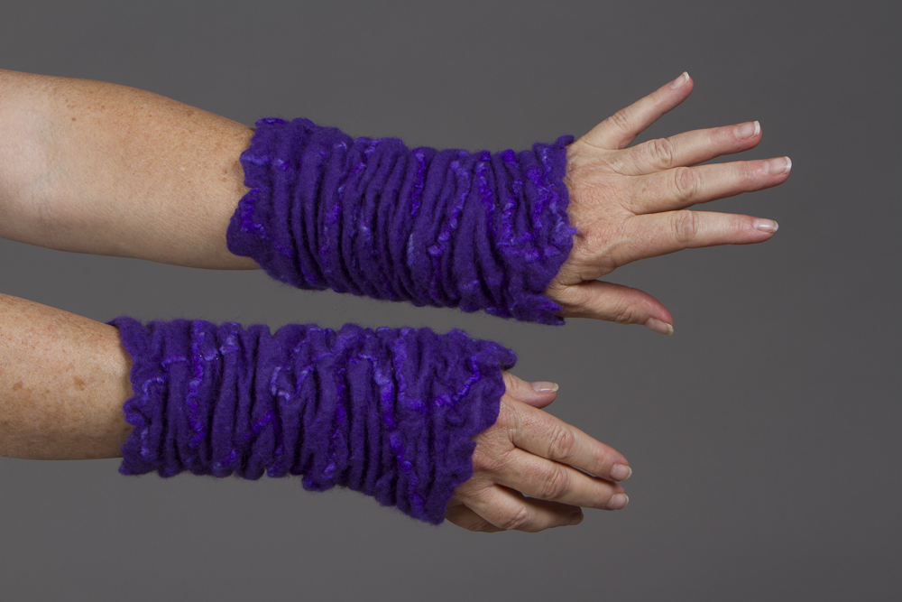 Felted Wrist Cuffs by Deb Tewell Milkweed Designs