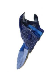 Blue Shambolic Pleated Scarf