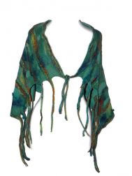 Whimsical Fringe Wrap- Aqua