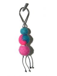 Turquoise and Fuchsia Keychain