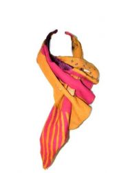 Saffron & Fuchsia Pleated Scarf